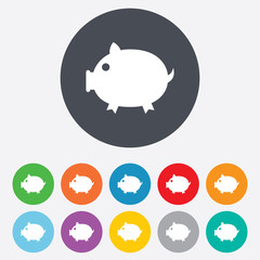 Piggy sign icon. Pork symbol.