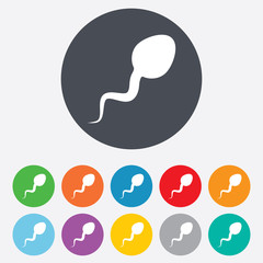Sperm sign icon. Fertilization symbol.