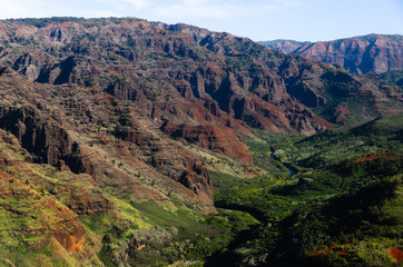 Red and green in Waimea canyon