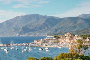 Fototapeta na wymiar Panorama of Saint-Florent, Corsica, France