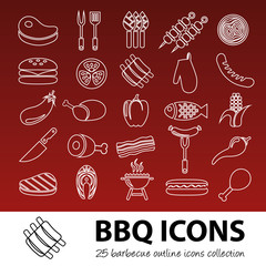 barbecue outline icons