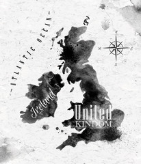 Ink United kingdom and Scotland map © anna42f