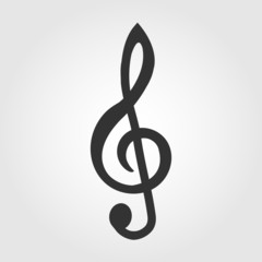 treble clef icon, flat design