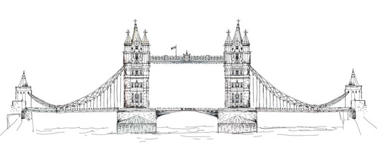 Obraz premium Sketch of famous buildings. London Buckingham palace