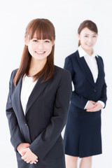 portrait of asian businesswomen on white background