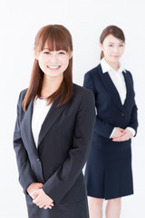 portrait of asian businesswomen on white background