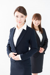 portrait of asian businesswomen on white background