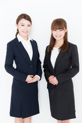 portrait of asian businesswomen on white background