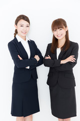 portrait of asian businesswomen on white background