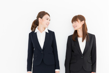 portrait of asian businesswomen on white background