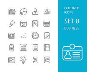 Outline icons thin flat design, modern line stroke style