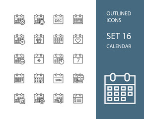 Outline icons thin flat design, modern line stroke style