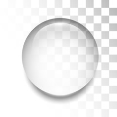 Transparent drop with shadow and reflection