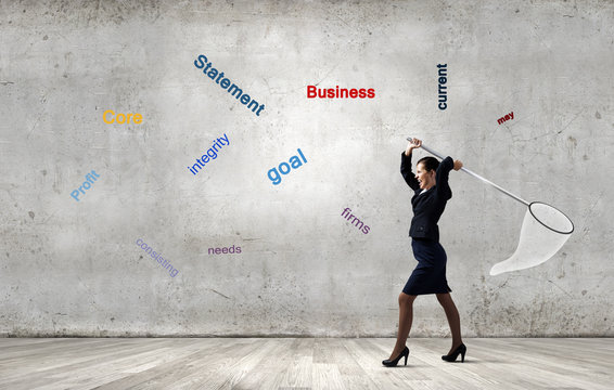 Businesswoman with hoop