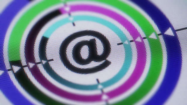 E-mail icon on the screen. Looping.