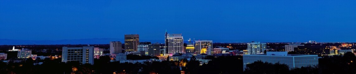 Fototapeta na wymiar City light of Boise Idaho Panorama