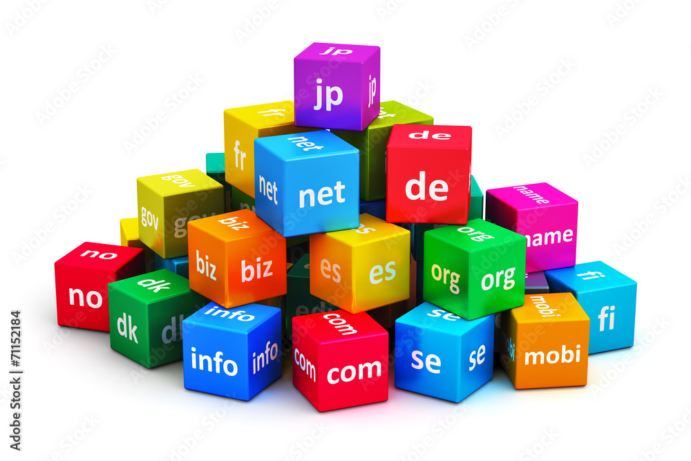 Aufkleber internet and domain names concept