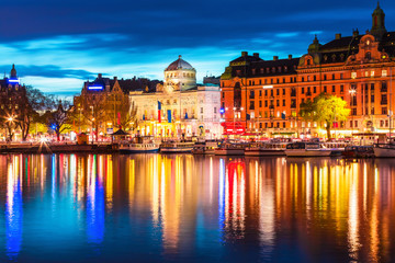 Plakat Evening scenery of Stockholm, Sweden