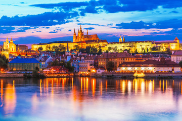 Evening scenery of Prague, Czech Republic