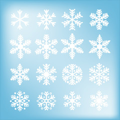 Fototapeta na wymiar Various snowflakes