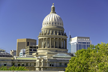 Unique view of Boise Idaho with the Capital front and center