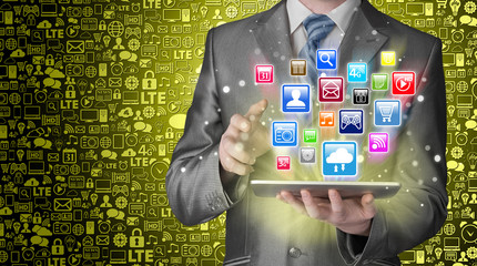 Business man using tablet PC