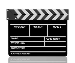 Fototapeta premium Clapper board on white background