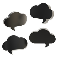 Cloud shaped text bubbles isolated