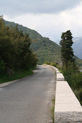 Fototapeta na wymiar Mountain asphalt road in Montenegro