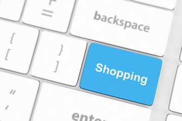 shopping enter button key on white keyboard