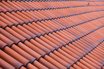 Red tiles roof texture architecture background