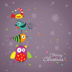 Template christmas greeting card, vector
