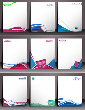Nine Business Style Corporate Identity Leterhead Template.