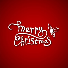 Beautiful text design of Merry Christmas on red color background