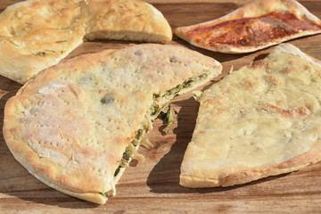 various stuffed pizzas