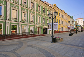 Empty street in Moscow, Russia