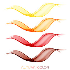 Abstract colorful transparent wave collection