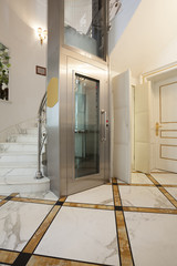 Interior of a corridor with passenger lift 