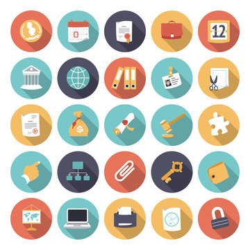 Flat design icons for business and finance