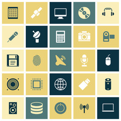 Flat design icons for technology and devices