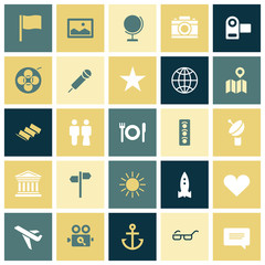 Flat design icons for travel and leisure