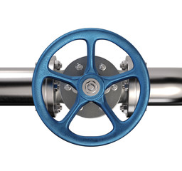 Industrial Pipe Valve. Top view. 3D illustration