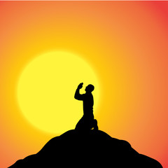 Vector silhouette of man.