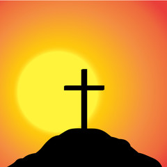 Vector silhouette of a cross.