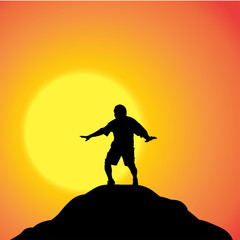 Vector silhouette of man.