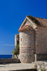 Old medieval watchtower in the old town of Budva