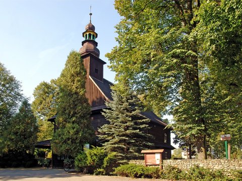 old wooden catholic church in USTRON