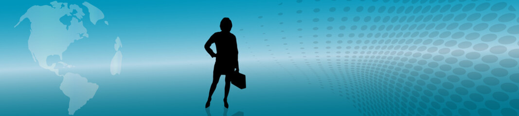 Vector silhouette of businesswoman.