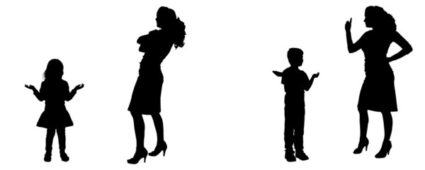 Vector silhouette of family.