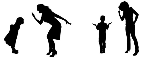Vector silhouette of family.